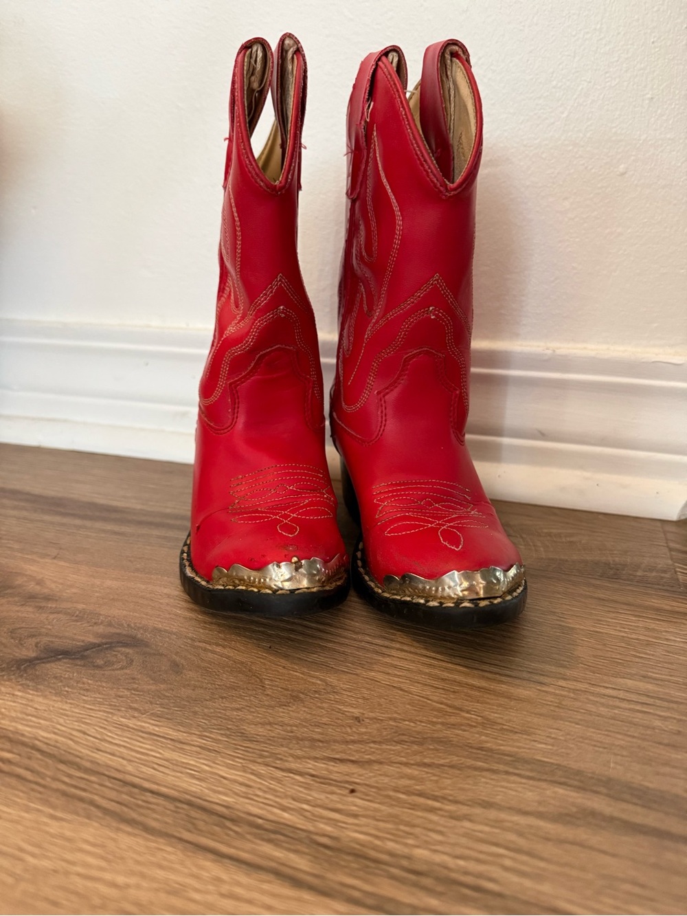 Old West Girls Western Cowboy Boots with Gold Toe Accent